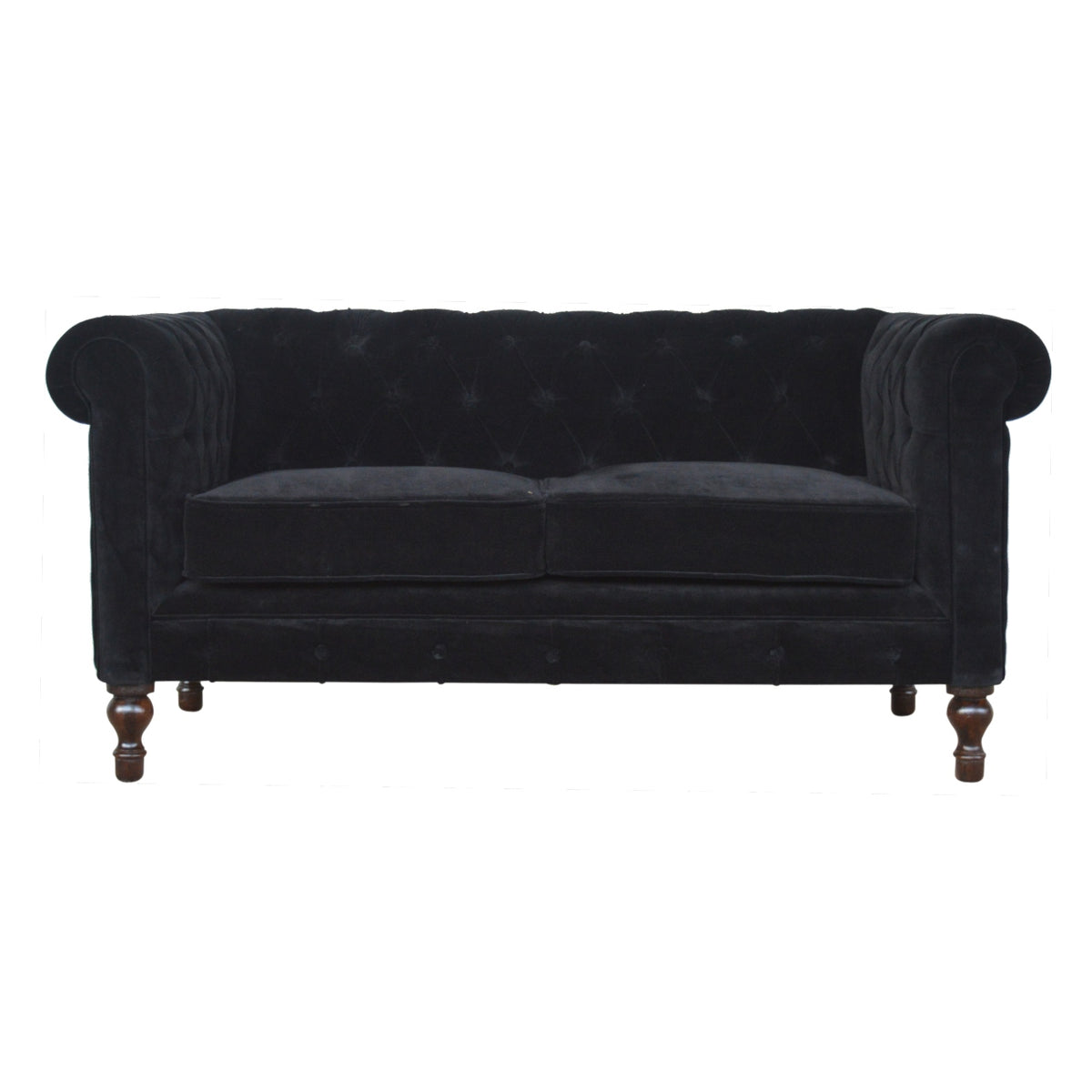 The Iconic Velvet Chesterfield - Jet Black