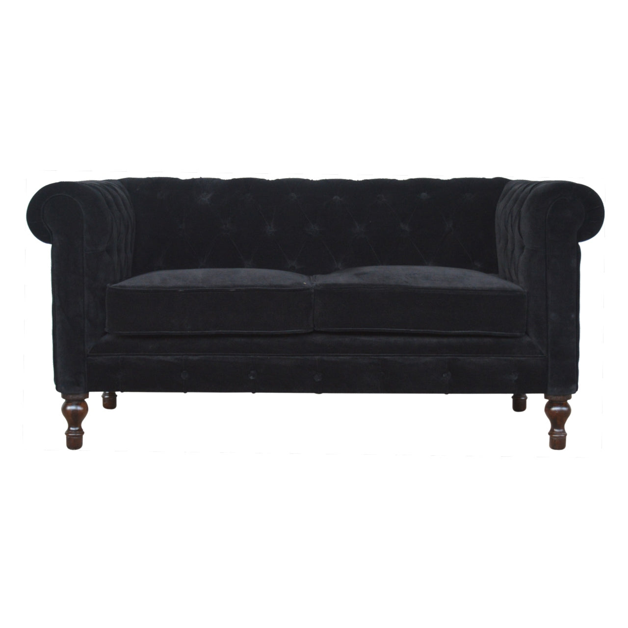 The Iconic Velvet Chesterfield - Jet Black