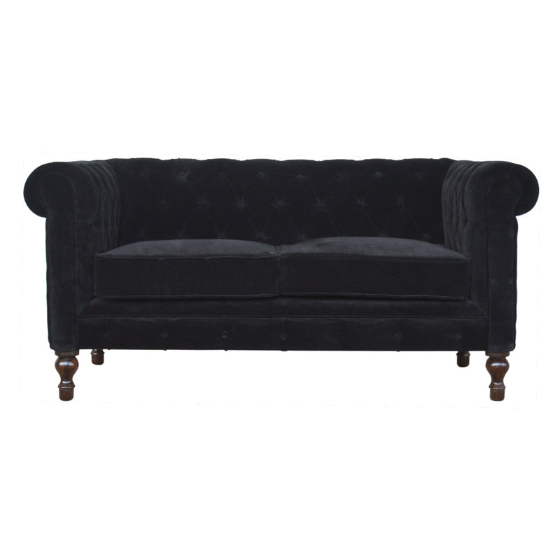 The Iconic Velvet Chesterfield - Jet Black