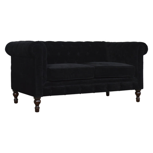 The Iconic Velvet Chesterfield - Jet Black
