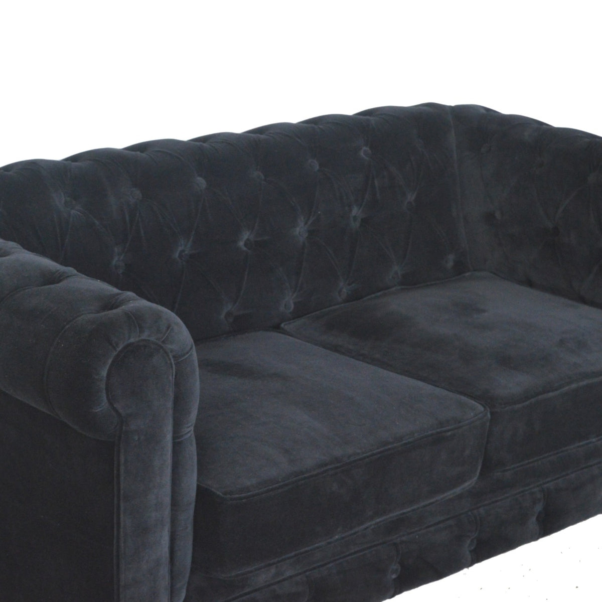 The Iconic Velvet Chesterfield - Jet Black