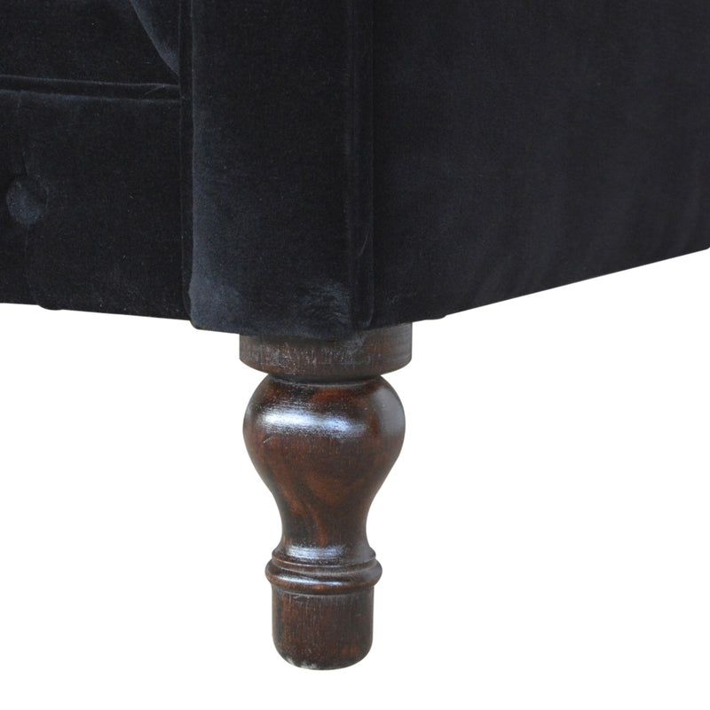 The Iconic Velvet Chesterfield - Jet Black