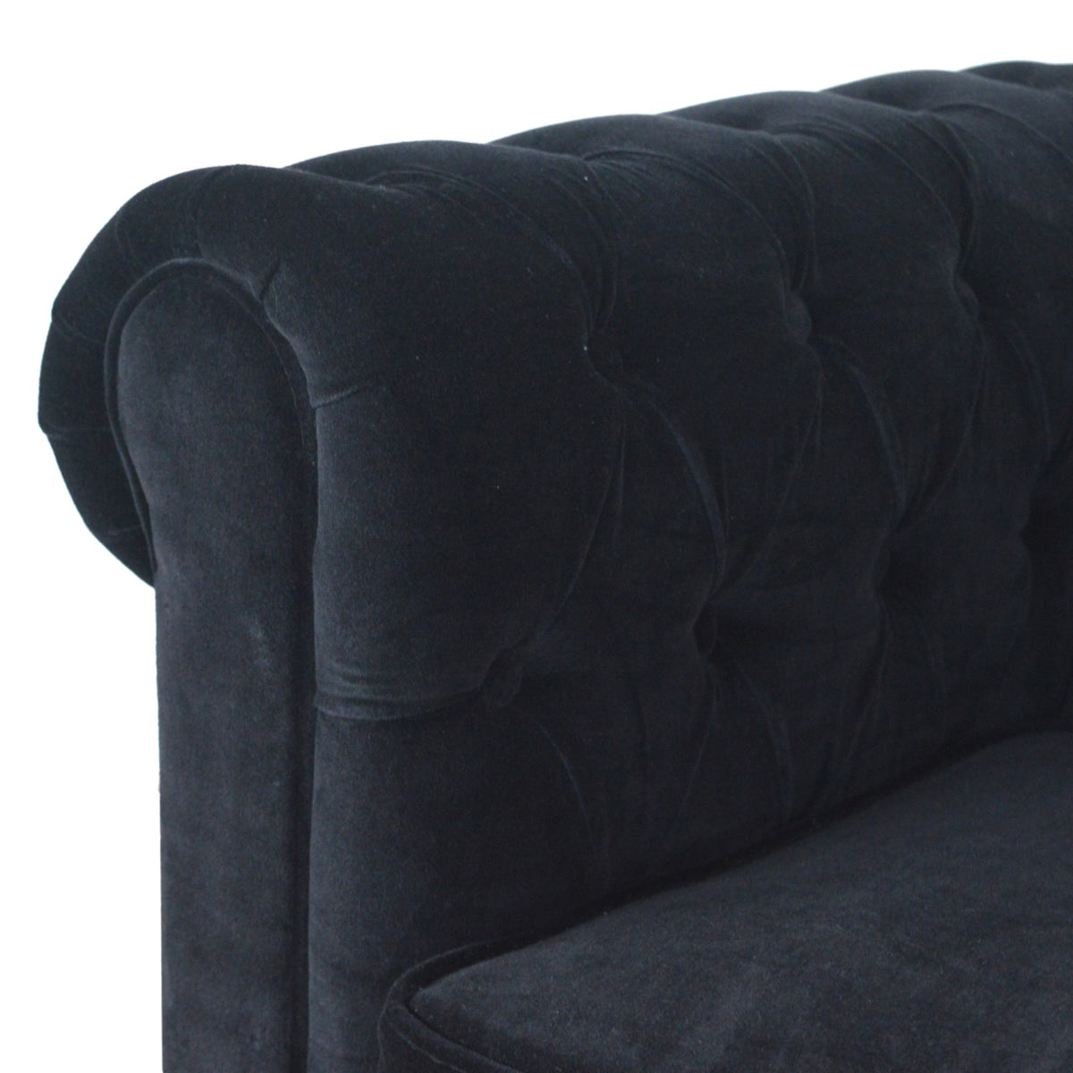 The Iconic Velvet Chesterfield - Jet Black