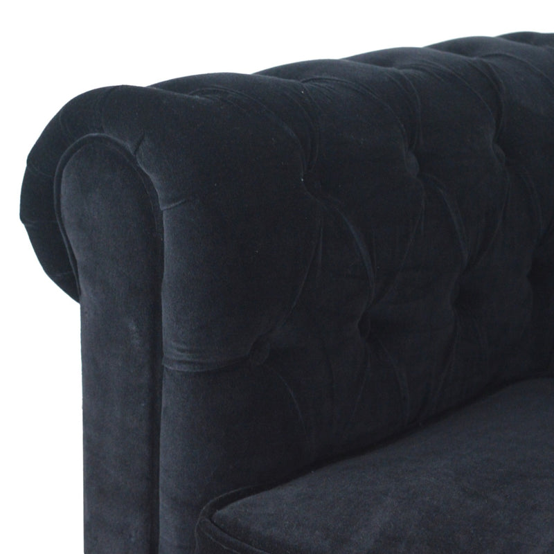 The Iconic Velvet Chesterfield - Jet Black