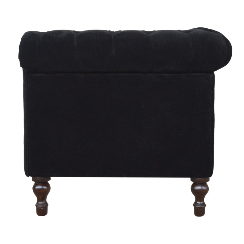 The Iconic Velvet Chesterfield - Jet Black