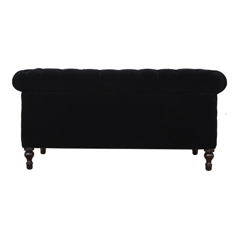 The Iconic Velvet Chesterfield - Jet Black