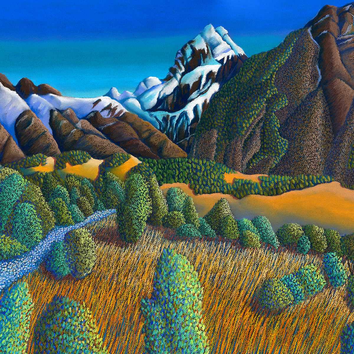 Mount Cook New Zealand Original Pastel