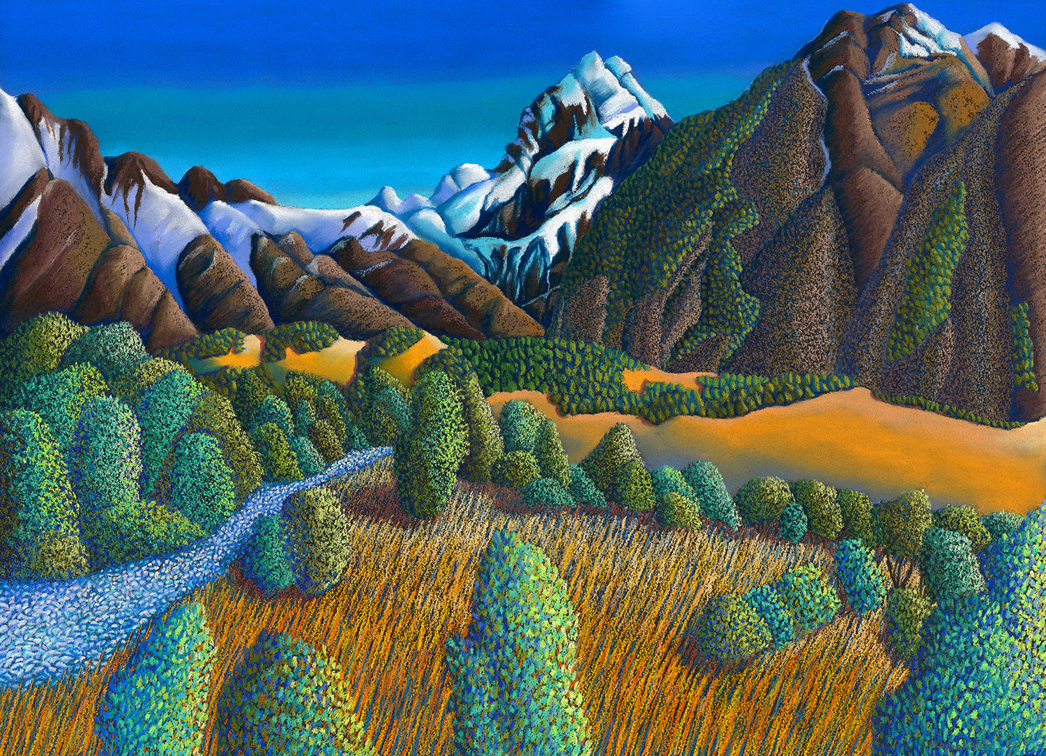 Mount Cook New Zealand Original Pastel