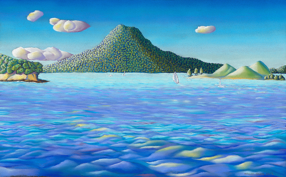 Rangitoto New Zealand Original Pastel