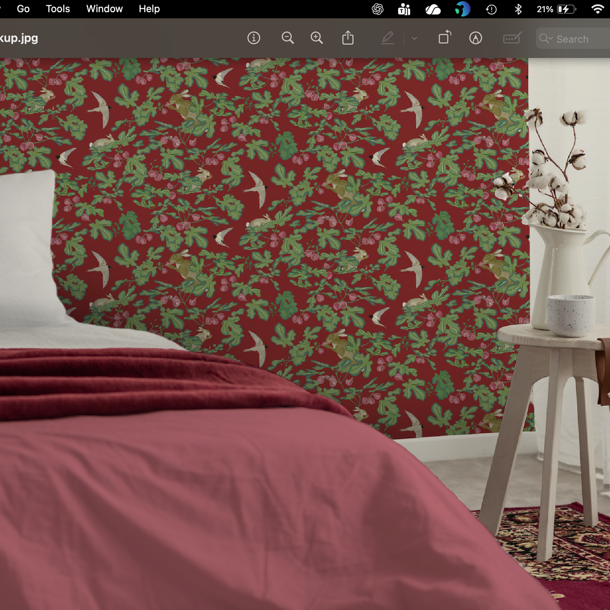 Woodland Wonder - Summer Red Wallpaper