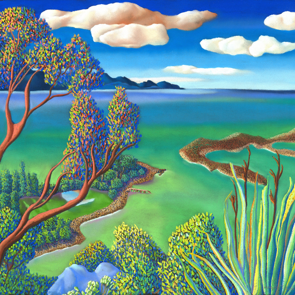 Tree Above Haulashore Island Original Pastel