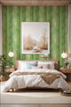 Feng Shui green wallpaper for renewal, abundance, and calming bedroom energy