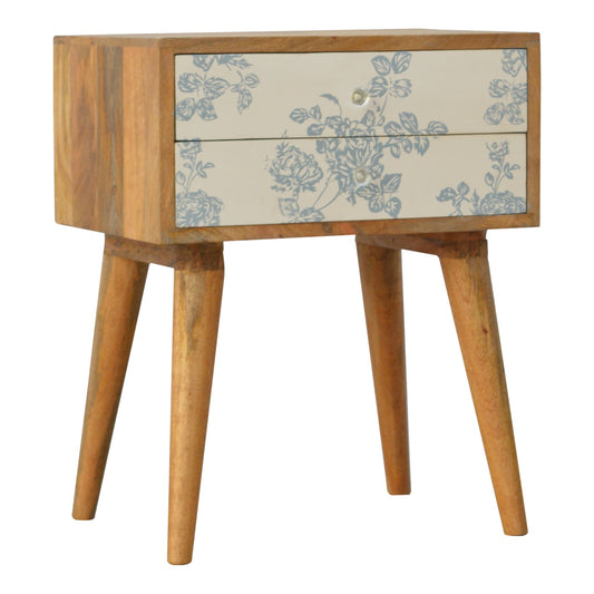 Floral Screen Printed Bedside Table - Pick Your Favourite Colour