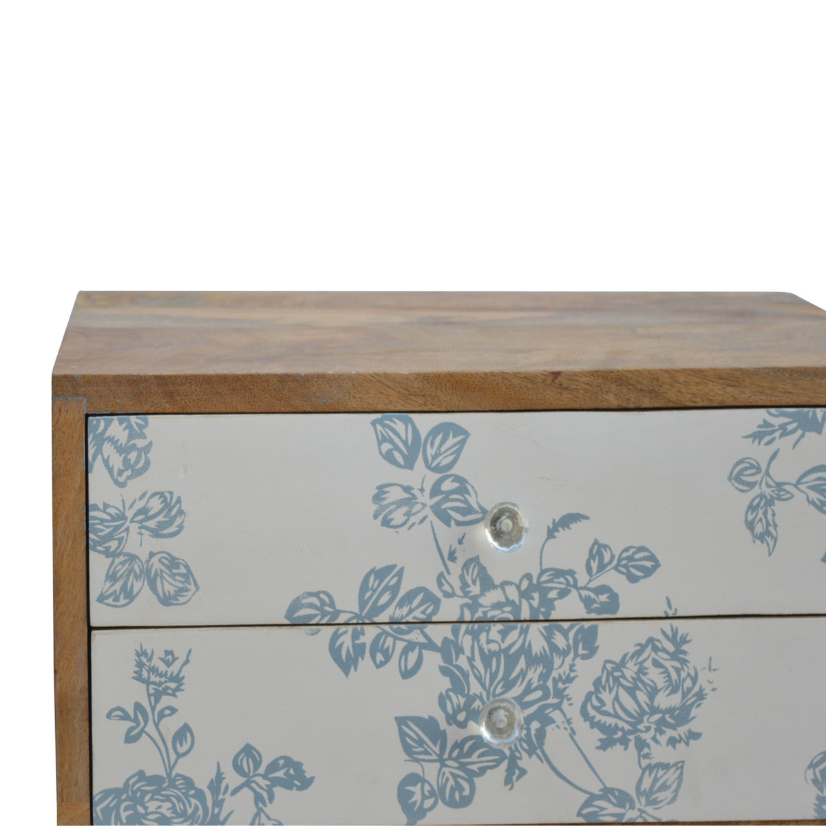 Floral Screen Printed Bedside Table - Pick Your Favourite Colour