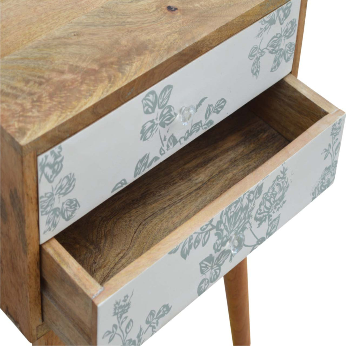 Floral Screen Printed Bedside Table - Pick Your Favourite Colour