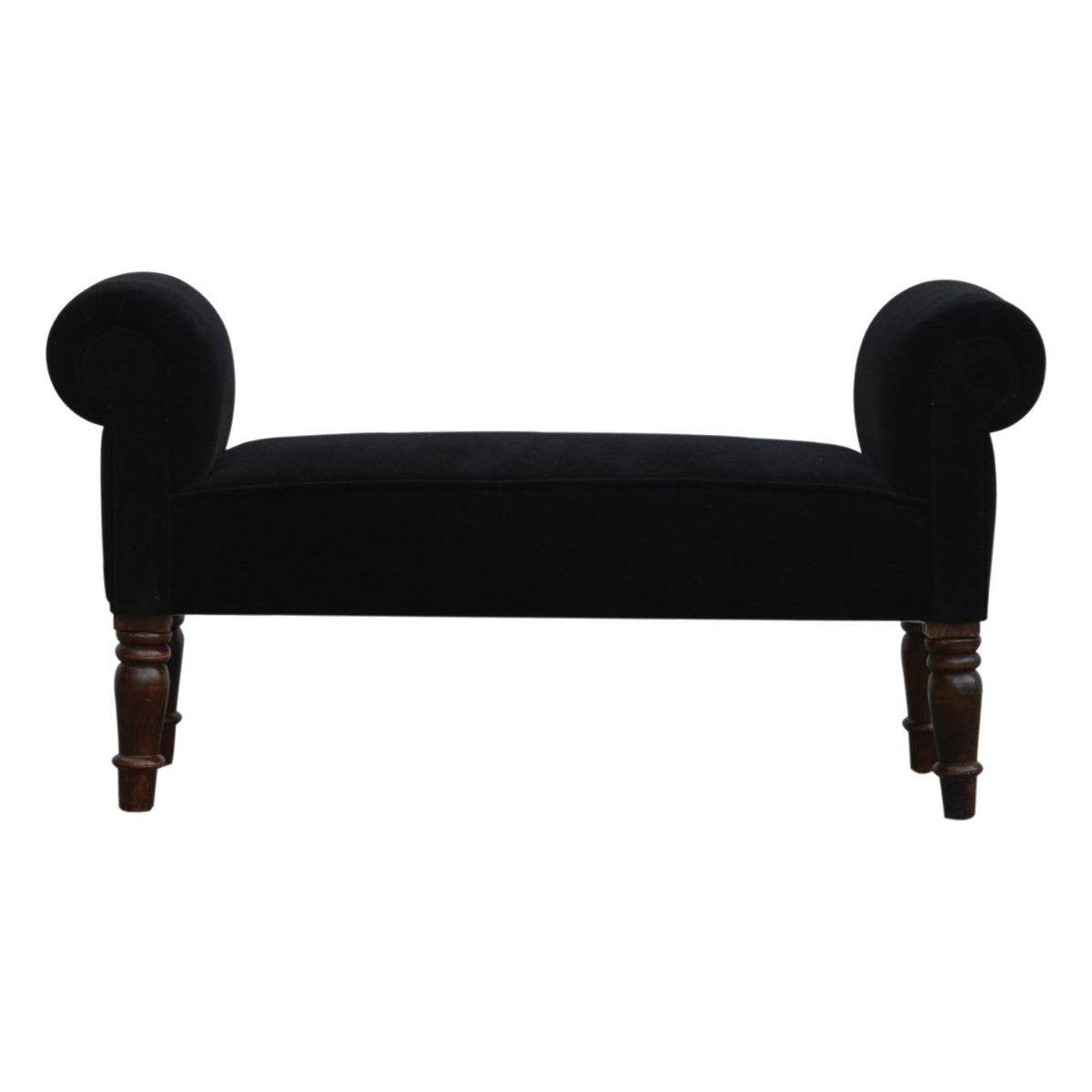 You and Me Velvet Embrace Bench – Jet Black