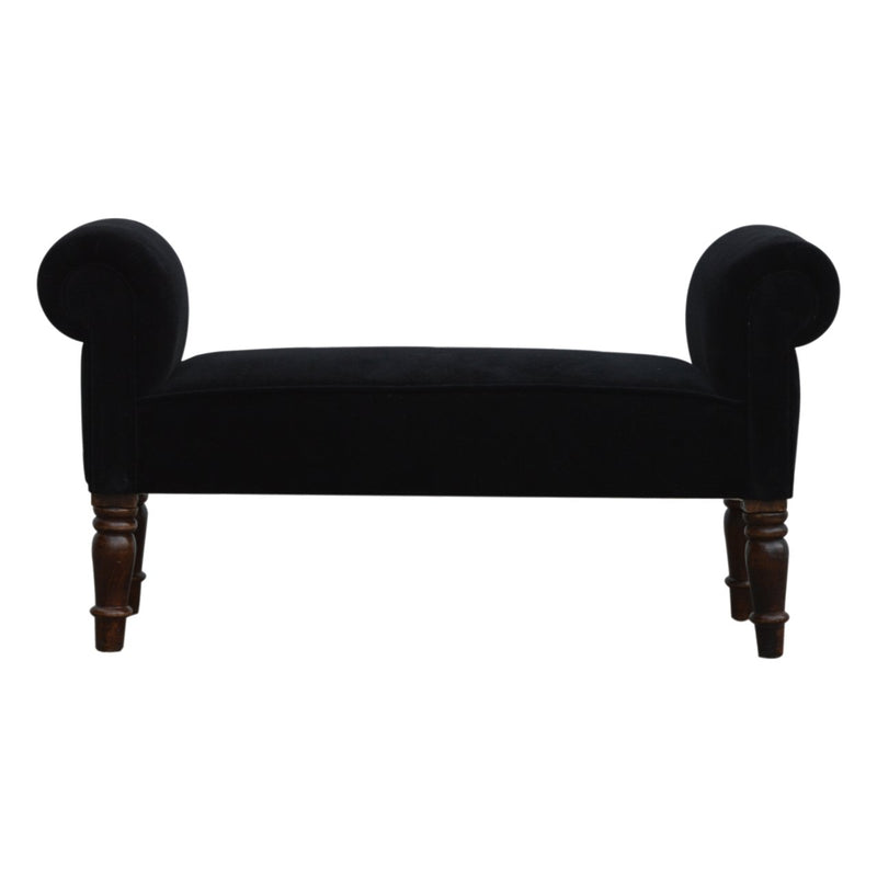 You and Me Velvet Embrace Bench – Jet Black