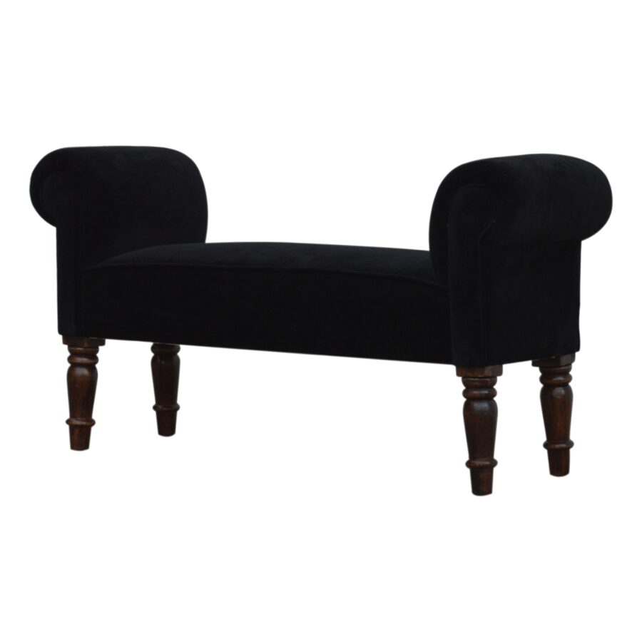 You and Me Velvet Embrace Bench – Jet Black