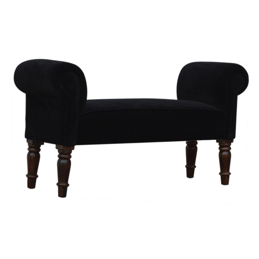 You and Me Velvet Embrace Bench – Jet Black