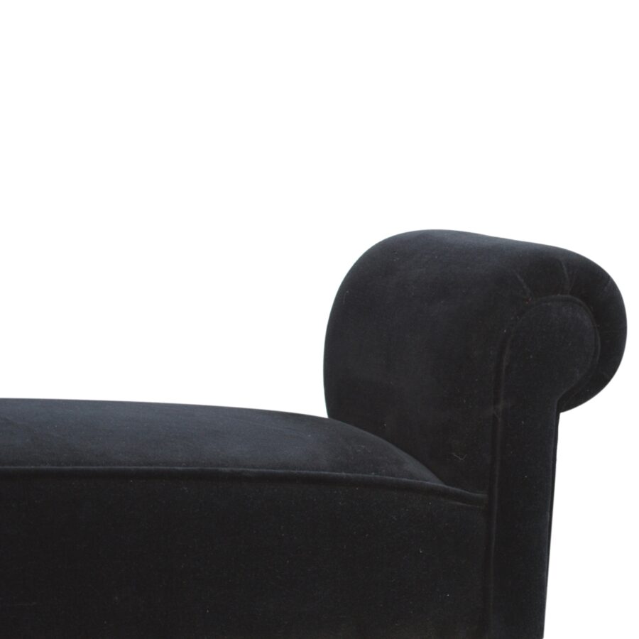 You and Me Velvet Embrace Bench – Jet Black