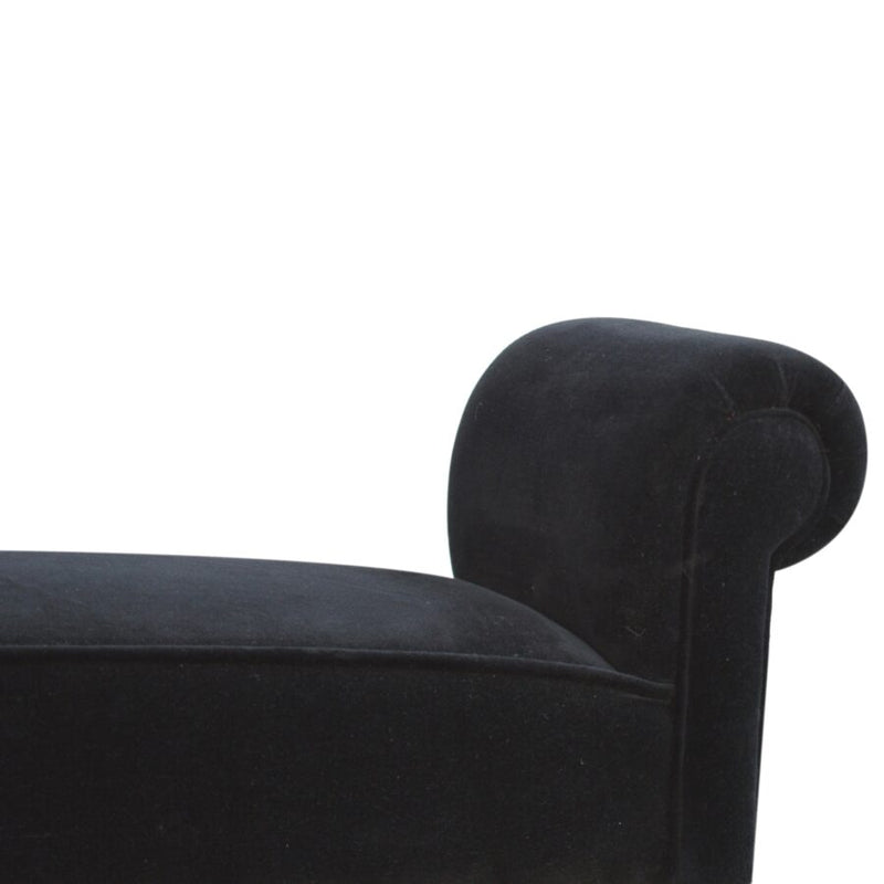 You and Me Velvet Embrace Bench – Jet Black
