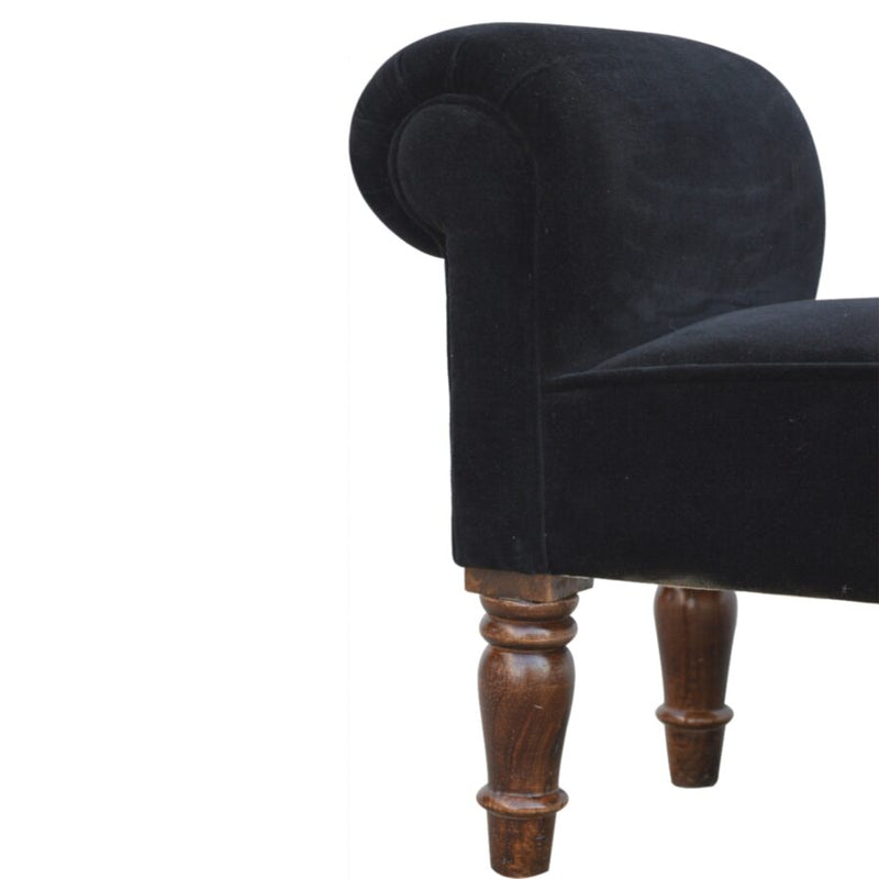You and Me Velvet Embrace Bench – Jet Black