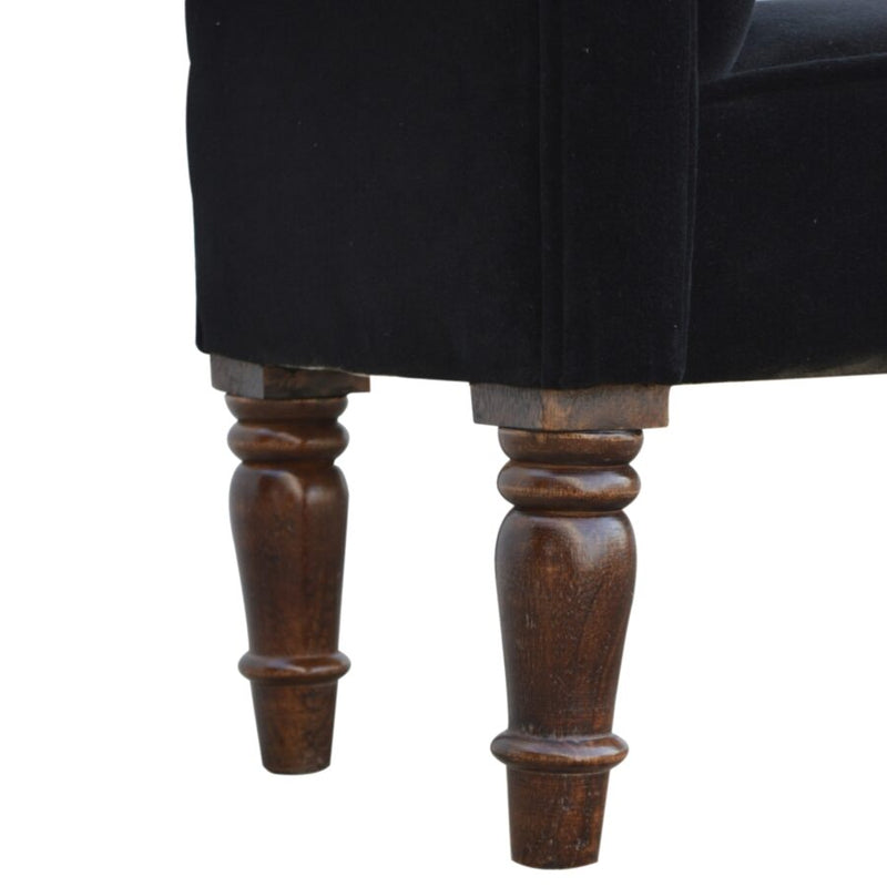 You and Me Velvet Embrace Bench – Jet Black