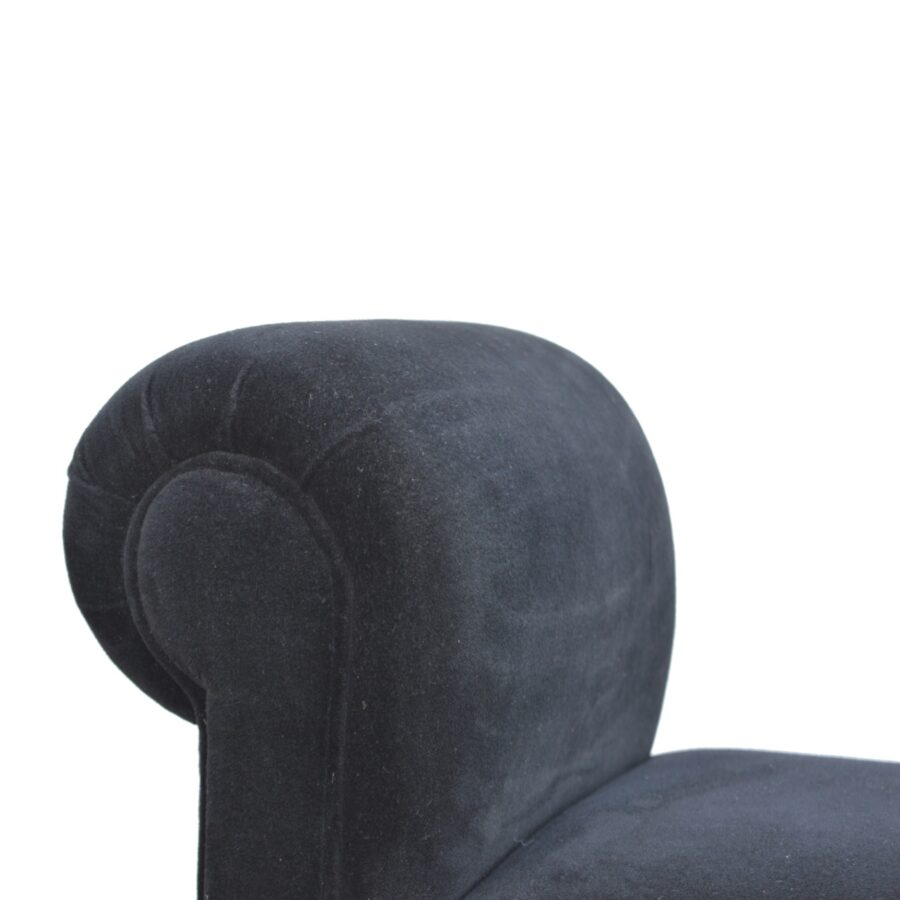 You and Me Velvet Embrace Bench – Jet Black