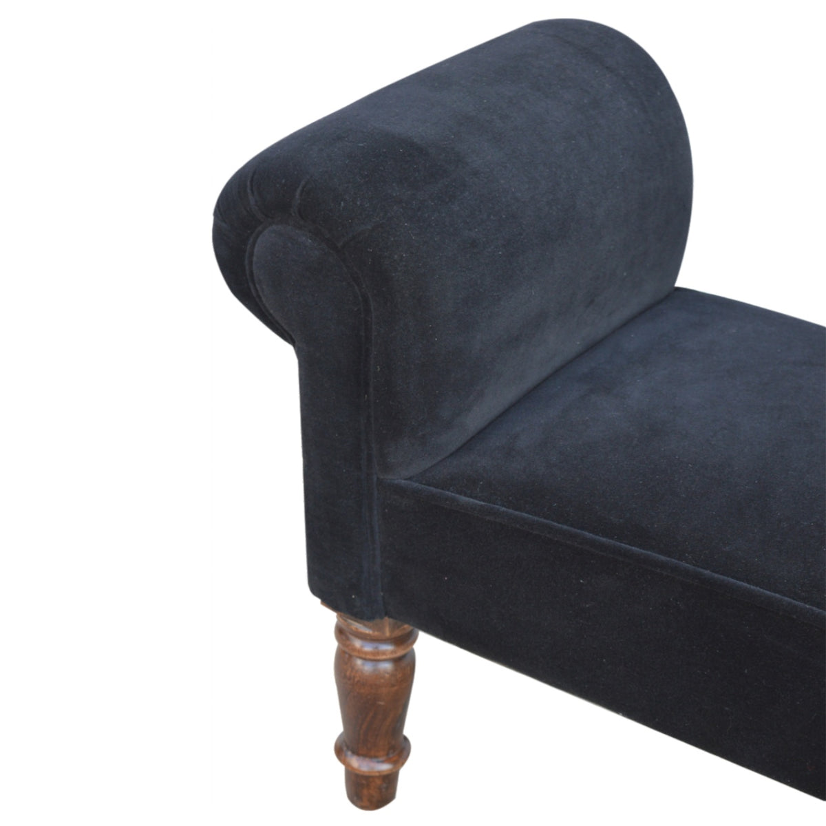 You and Me Velvet Embrace Bench – Jet Black