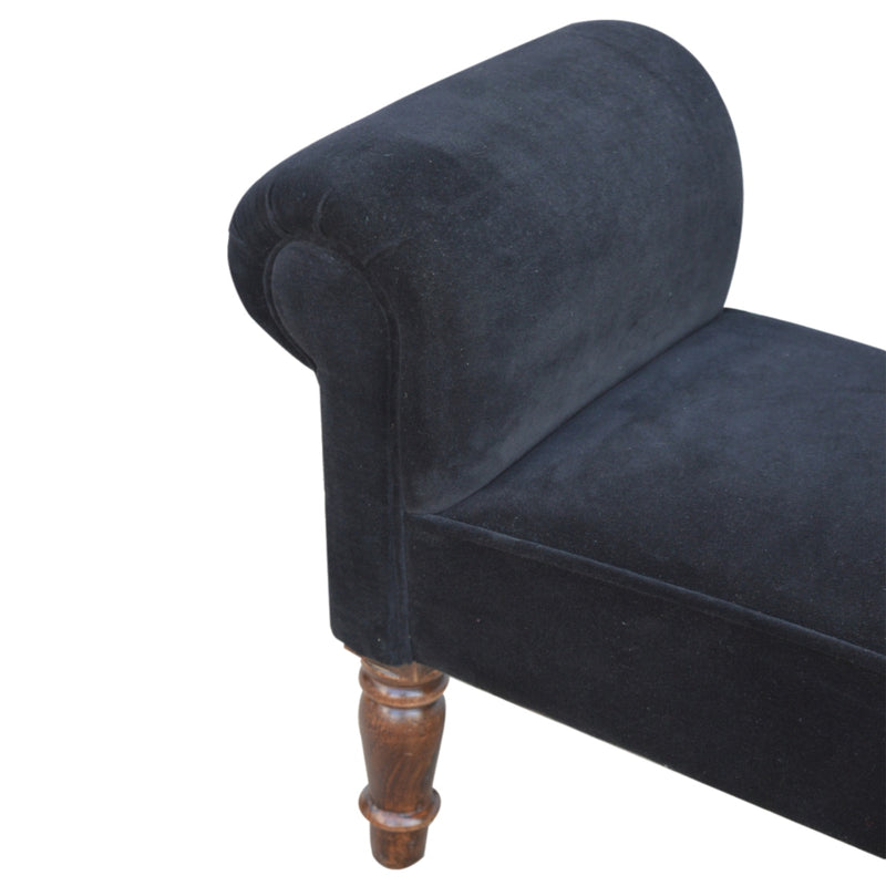 You and Me Velvet Embrace Bench – Jet Black