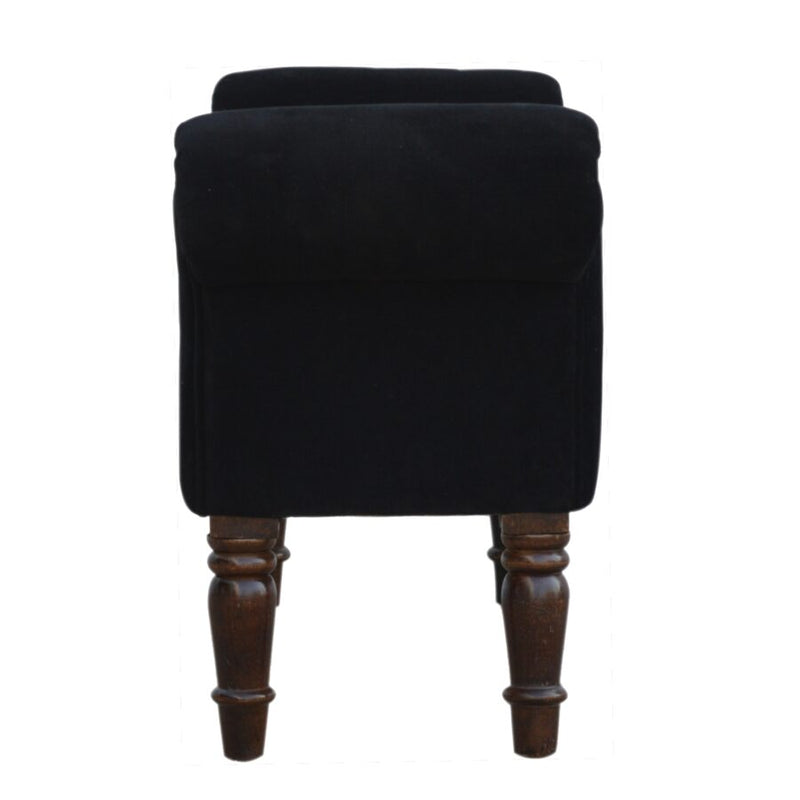 You and Me Velvet Embrace Bench – Jet Black