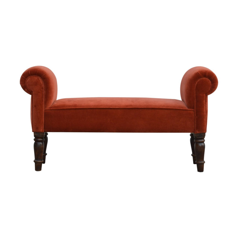 You and Me Velvet Embrace Bench – Autumnal Red