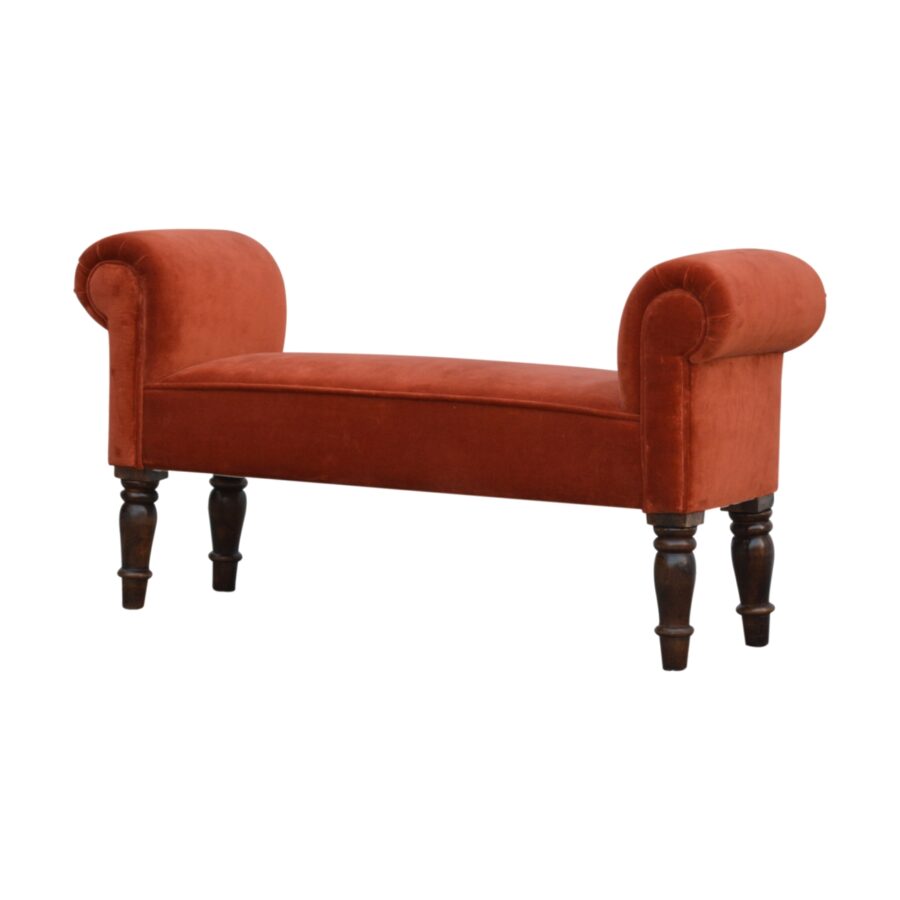 You and Me Velvet Embrace Bench – Autumnal Red