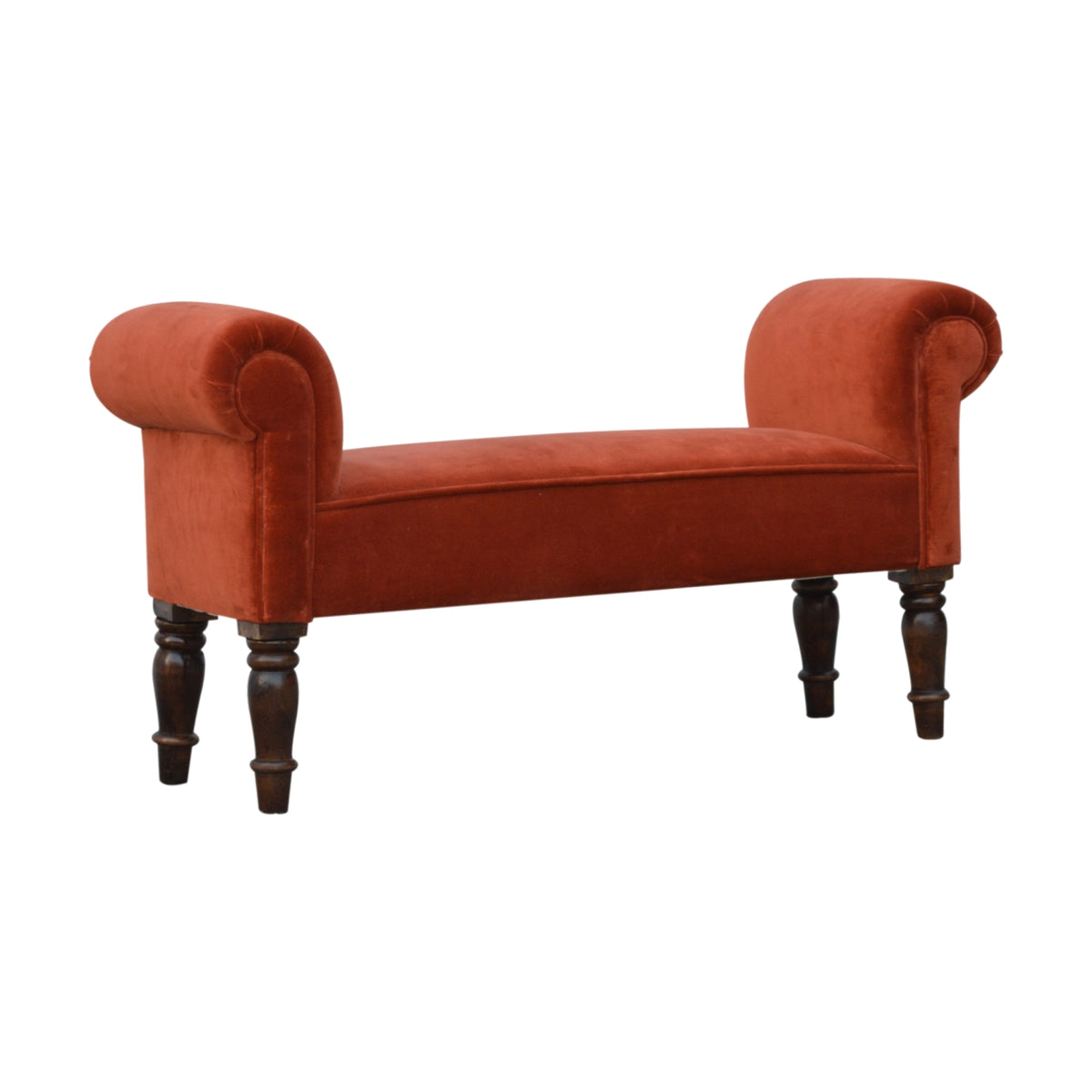 You and Me Velvet Embrace Bench – Autumnal Red