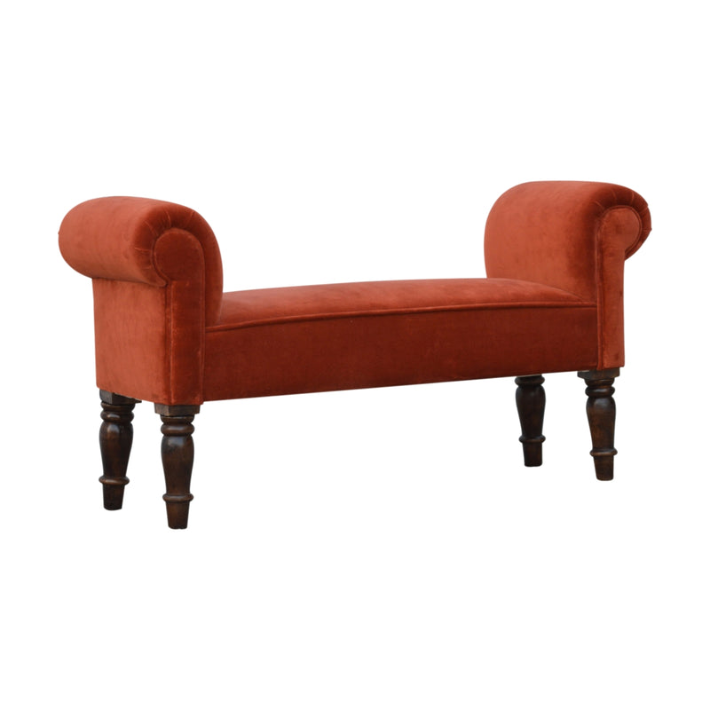 You and Me Velvet Embrace Bench – Autumnal Red