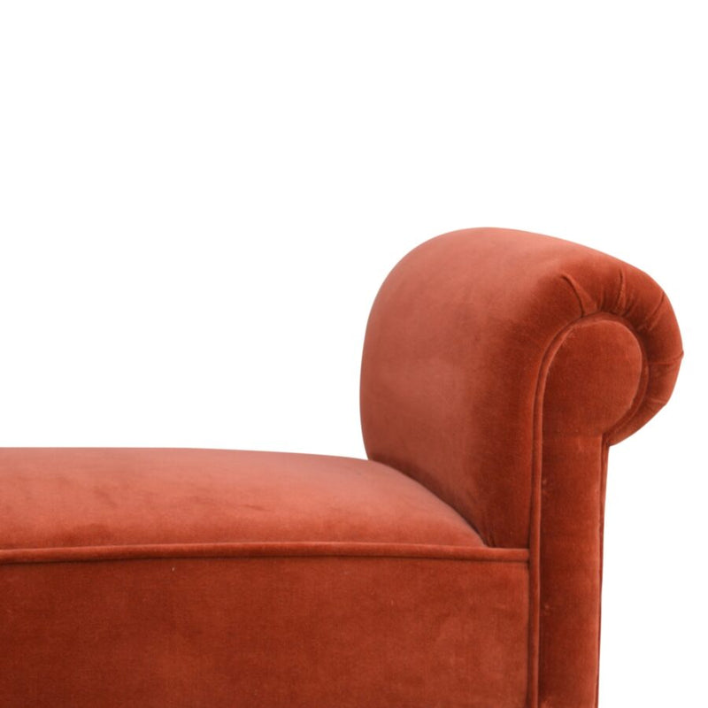You and Me Velvet Embrace Bench – Autumnal Red