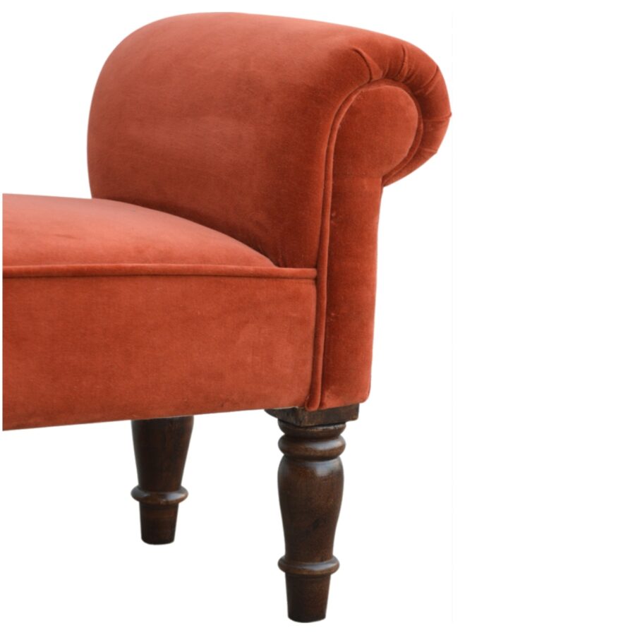 You and Me Velvet Embrace Bench – Autumnal Red