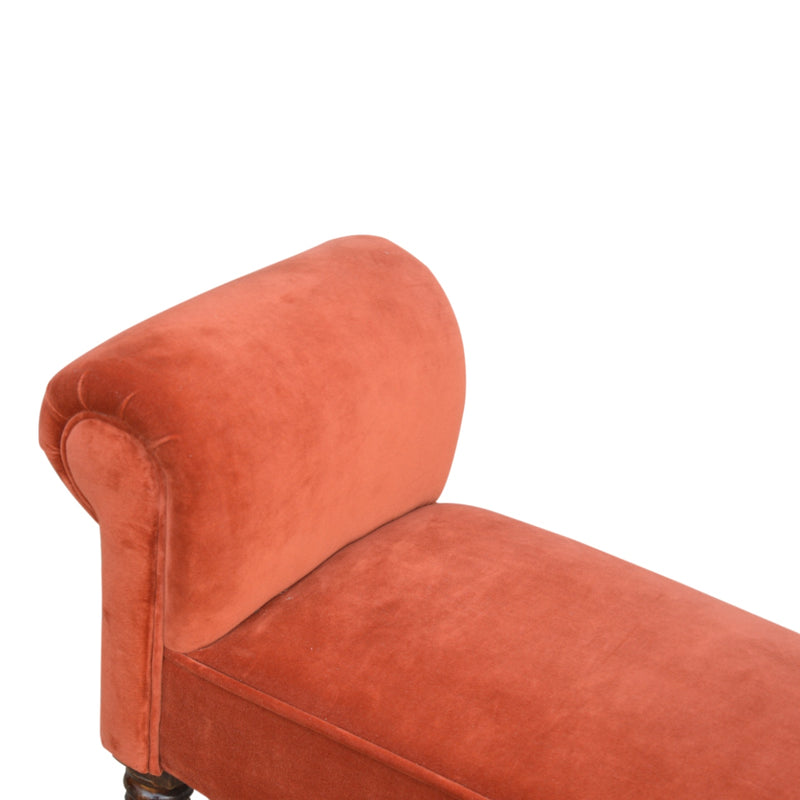 You and Me Velvet Embrace Bench – Autumnal Red