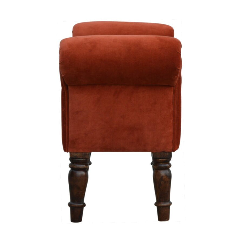 You and Me Velvet Embrace Bench – Autumnal Red