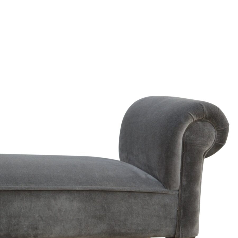 You and Me Velvet Embrace Bench – Silver Grey