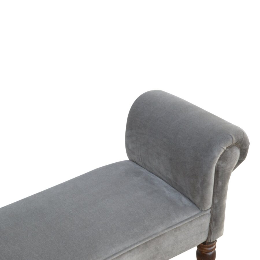 You and Me Velvet Embrace Bench – Silver Grey