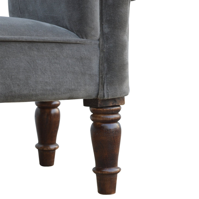 You and Me Velvet Embrace Bench – Silver Grey