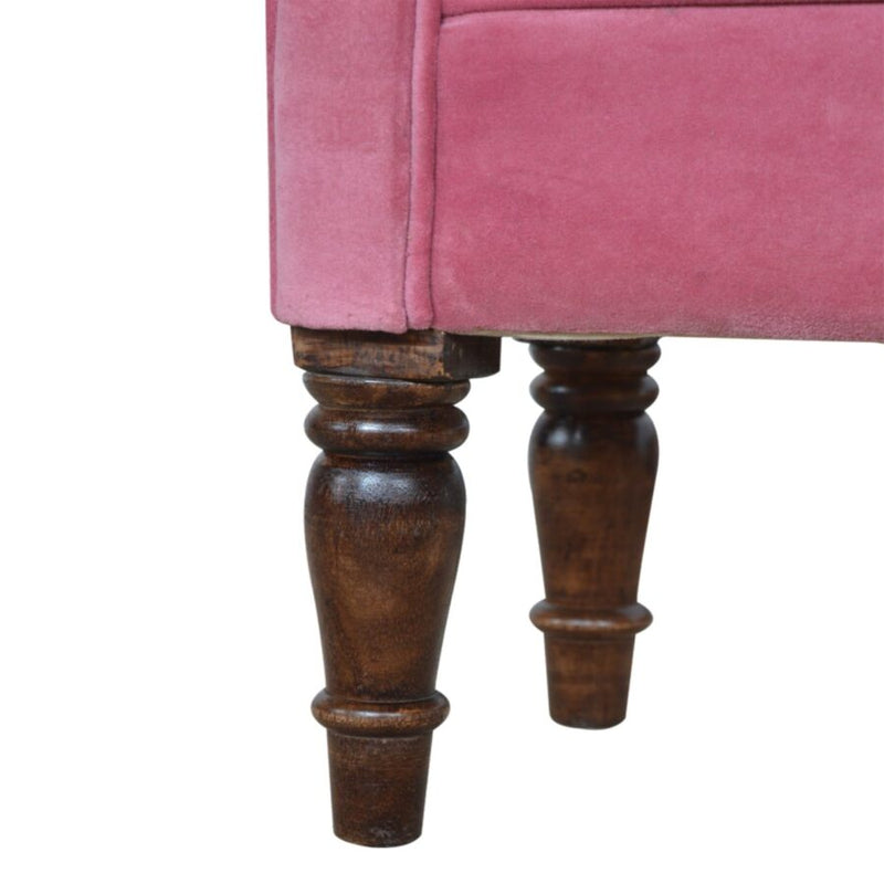 You and Me Velvet Embrace Bench – Rose Pink