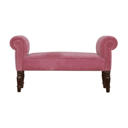 You and Me Velvet Embrace Bench – Rose Pink