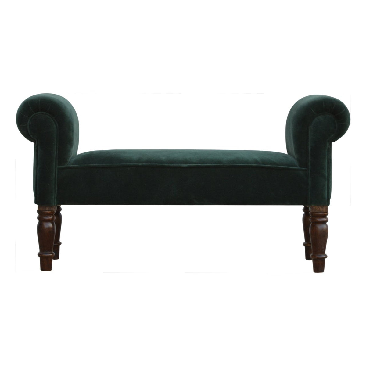 You and Me Velvet Embrace Bench – Forest Green