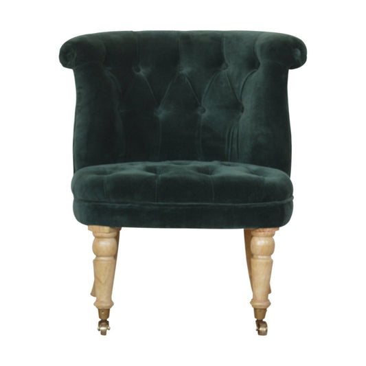 Velvet Accent Chair - Forest Green