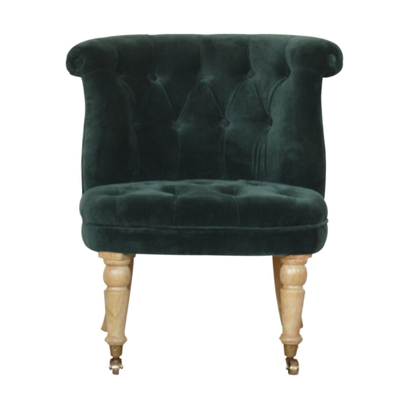 Velvet Accent Chair - Forest Green