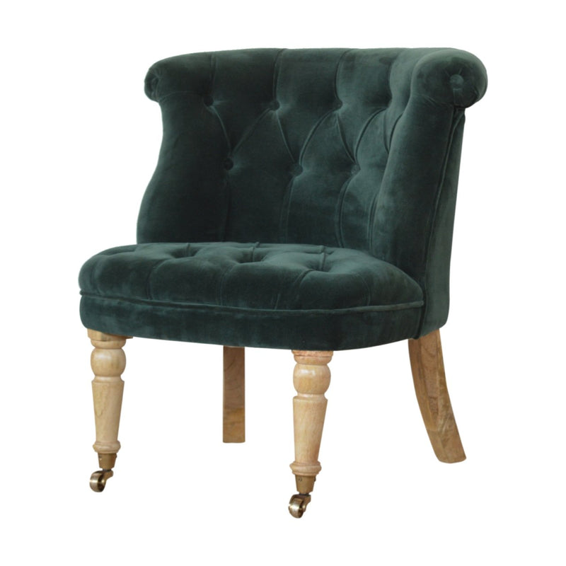 Velvet Accent Chair - Forest Green
