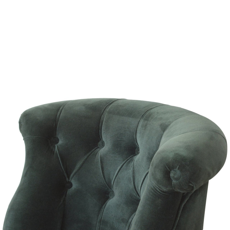Velvet Accent Chair - Forest Green