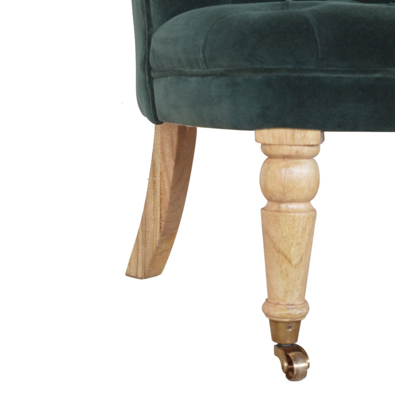 Velvet Accent Chair - Forest Green